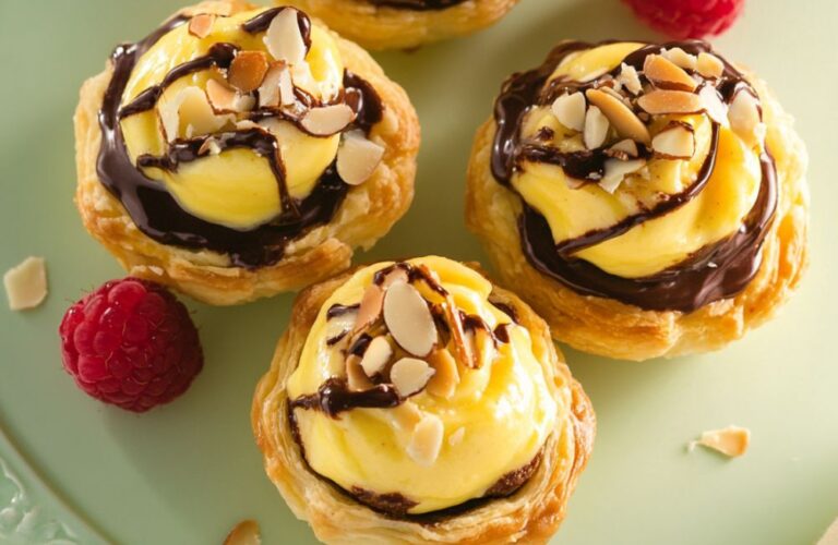 Puff Pastry Black Bottom Custard Cups